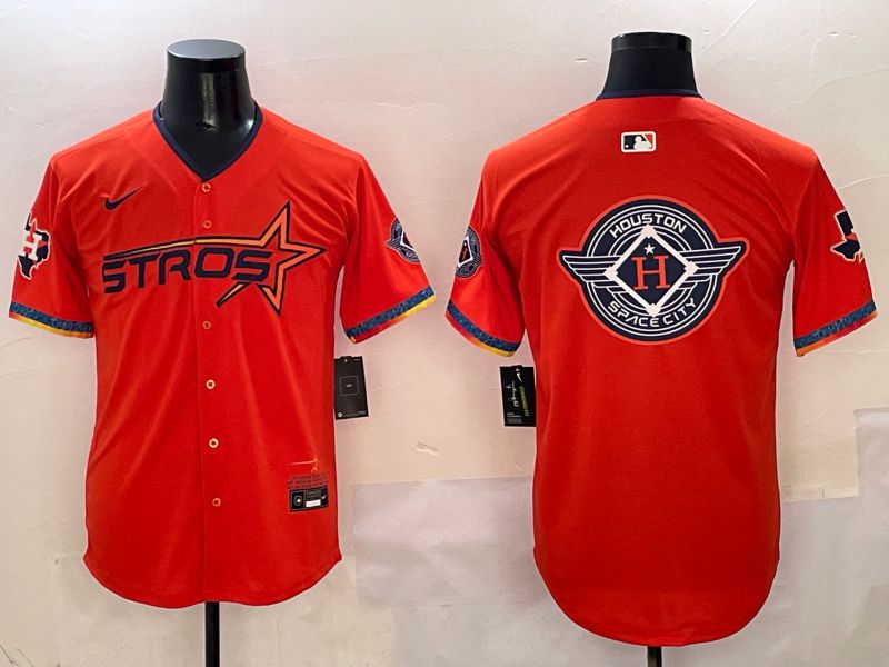 Men Houston Astros Blank Orange Five generation Joint Name 2025 Nike MLB Jersey style 16->houston astros->MLB Jersey